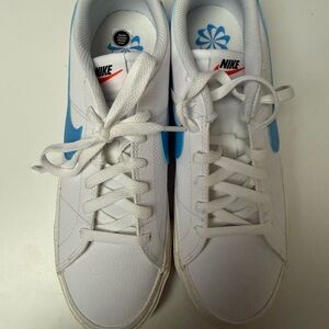 Nike White and Sky Blue Athletic Shoes